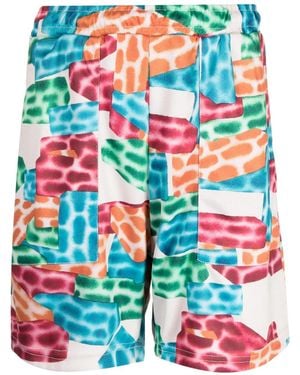 Market Building Blocks Logo-Print Shorts - Blue