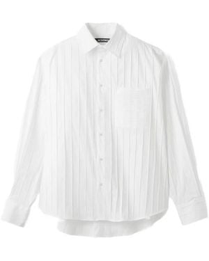Jacquemus The Camargue Embroidered Striped Shirt - White