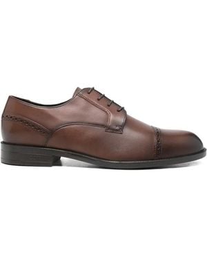 BOSS Brogue Leather Oxford Shoes - Brown