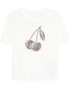 Marc Cain Cherry-Print T-Shirt - White