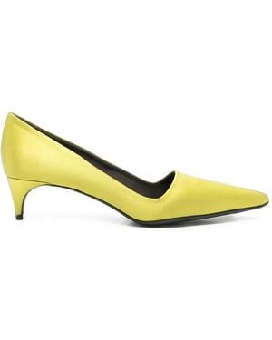 BERNADETTE Satin Heeled Pumps - Yellow