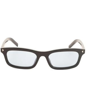 Prada Logo-Plaque Rectangle-Frame Sunglasses - White