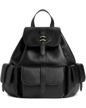 Coccinelle Medium Mavery Grained Leather Pocket-Detail Backpack - Black