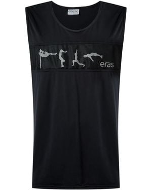 Amir Slama Eras-Print Sleeveless Tank Top - Black