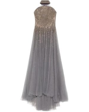 Jean Louis Sabaji Verziertes Maxikleid - Grau