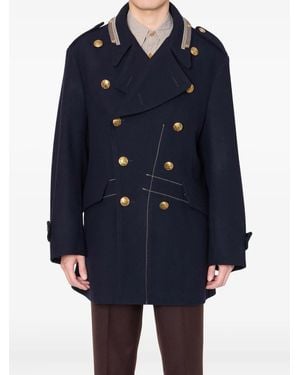 Kolor Double-Breasted Coat - Blue