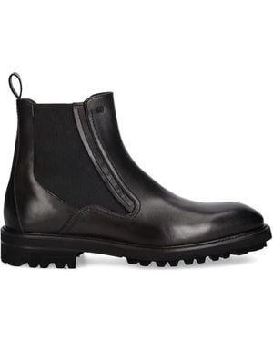 Baldinini Side-Zip Leather Chelsea Boots - Black