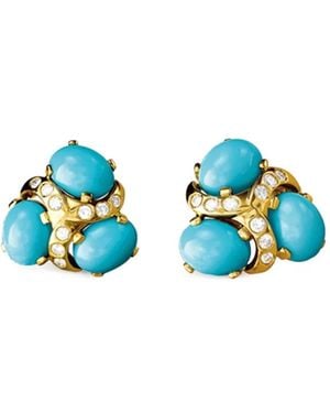 Verdura And Diamond Earrings - Blue