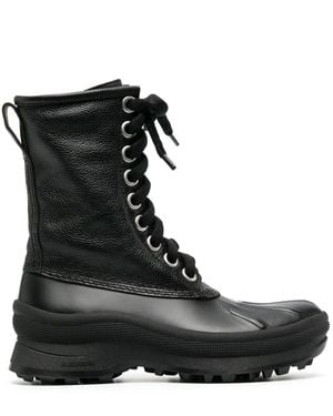 Jil Sander Lace-Up Combat Boots - Black