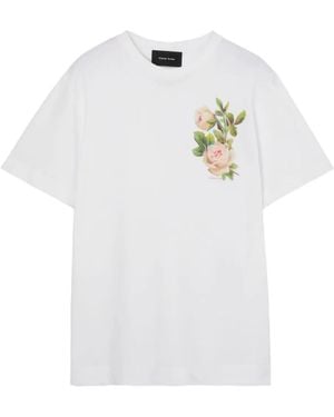 Simone Rocha Rose-Print Crew-Neck T-Shirt - White