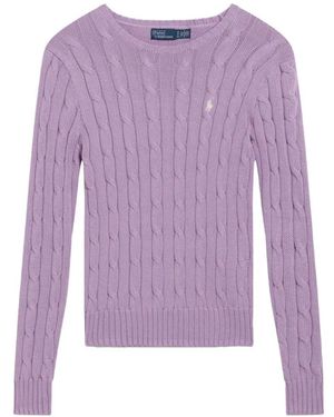 Polo Ralph Lauren Pull En Maille Torsadée À Manches Longues - Purple