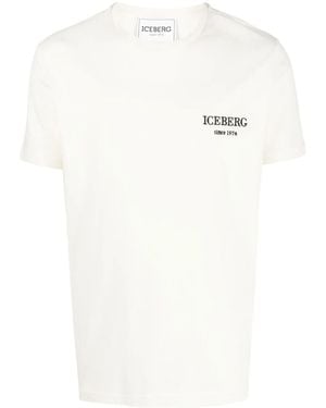 Iceberg T-Shirt Mit Logo-Stickerei - Weiß