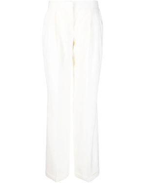 McQueen Wide-Leg Wool Trousers - White
