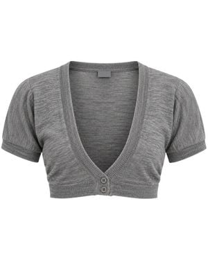 Ermanno Scervino Short-Sleeve Cropped Jacket - Gray