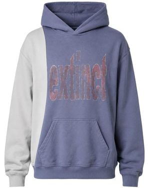 Esprit Bleached-Effect Panelled Hoodie - Blue