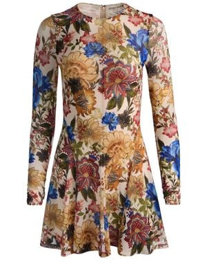 Alice + Olivia Delora Floral-Print Mini Dress - White