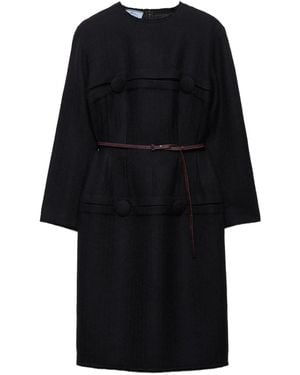 Prada Robe Courte À Détails Boutonnés - Noir