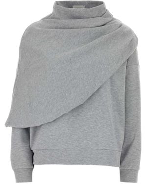 Magda Butrym Sweat À Cape Drapée - Grey