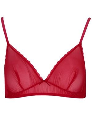 Laura Urbinati Tulle Bow-Detail Bra - Red