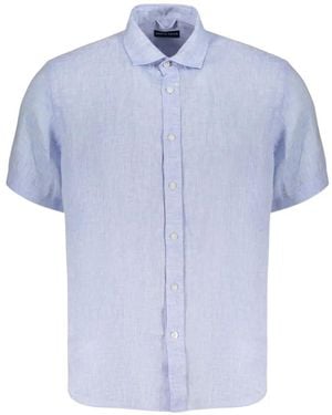 North Sails Short-Sleeve Linen Shirt - Blue