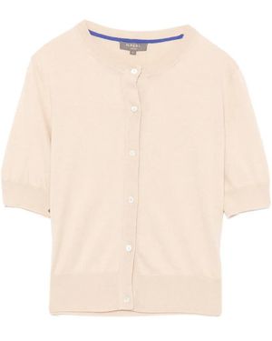 N.Peal Cashmere Crew Neck Short-Sleeve T-Shirt - Natural