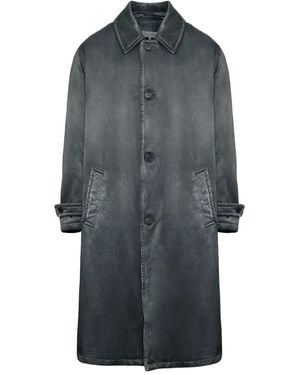 MM6 by Maison Margiela Waxed Button-Up Coat - Grey