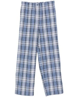 A.M.G Pantalones Anchos A Cuadros - Azul
