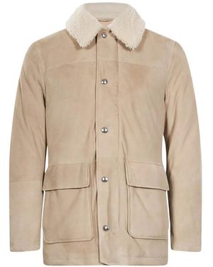 Eleventy Parka À Col En Peau Lainée - Natural