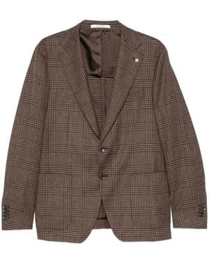 Tagliatore Blazer À Carreaux - Brown