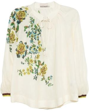 ALÉMAIS Blouse Phyllis À Fleurs - White