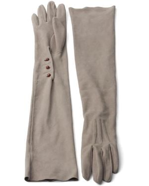 Prada Long Suede Gloves - Grey