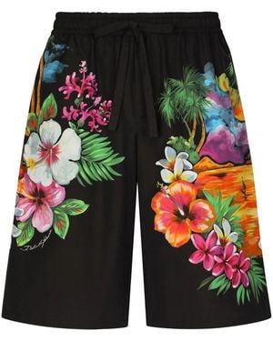 Dolce & Gabbana フローラル バミューダショーツ - ブラック