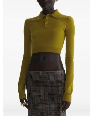 Mugler Polo Corto De Cachemira - Verde