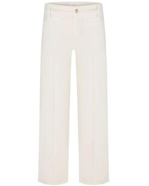 Cambio Buttoned Cropped Jeans - White