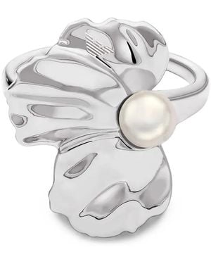 Emporio Armani Bague À Fleurs - White