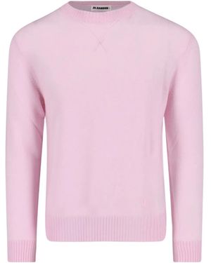 Jil Sander Logo-Embroidered Crew-Neck Sweater - Pink