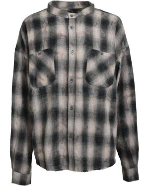 BREATH Plaid-Pattern Shirt - Grey