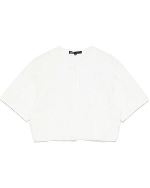 Maje Cardigan Crop - Bianco