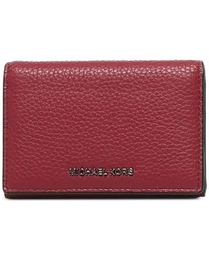 Michael Kors Pebbled-Leather Snap Wallet - Red