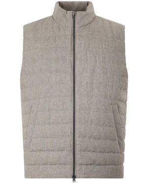 Herno Zip-Up Gilet - Grey