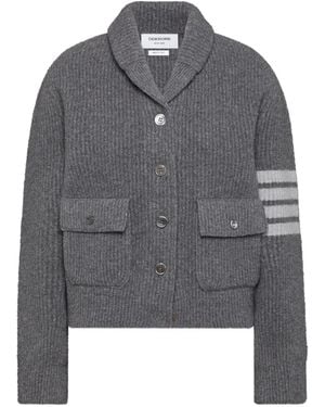 Thom Browne Veste Bomber À 4 Bandes Signature - Gris