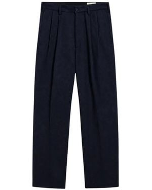 Pence Santos Pleated Flannel Chino Pant - Blue