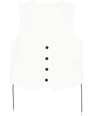 Sacai V-Neck Sleeveless Blazer - Natural
