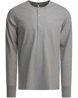 Merz B. Schwanen Buttoned Long-Sleeve T-Shirt - Grey