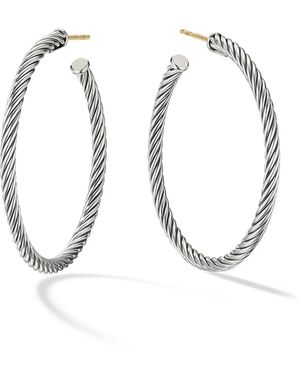 David Yurman Orecchini A Cerchio Cable - Metallizzato