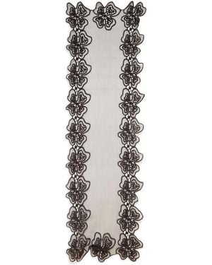 Markarian Gillian Georgette Floral Embroidered Scarf - Grey