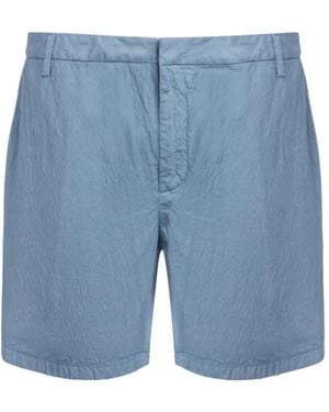 Dondup Crinkled-Effect Bermuda Shorts - Blue