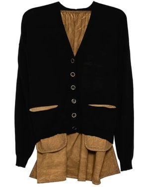 Uma Wang Panelled Crepe Cardigan - Black