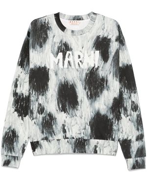 Marni Sweatshirt mit Kritzel-Logo - Grau