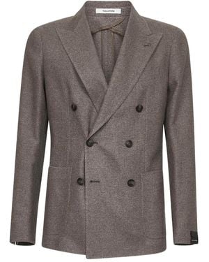 Tagliatore Peak-Lapel Double-Breasted Jacket - Brown